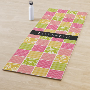 Zigzag, Chevron, Polka Dots, Gingham, Your Name Yoga Mat