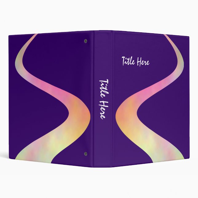 ZigZag Curve (1in) on Deep Purple 330066 3 Ring Binder (Background)