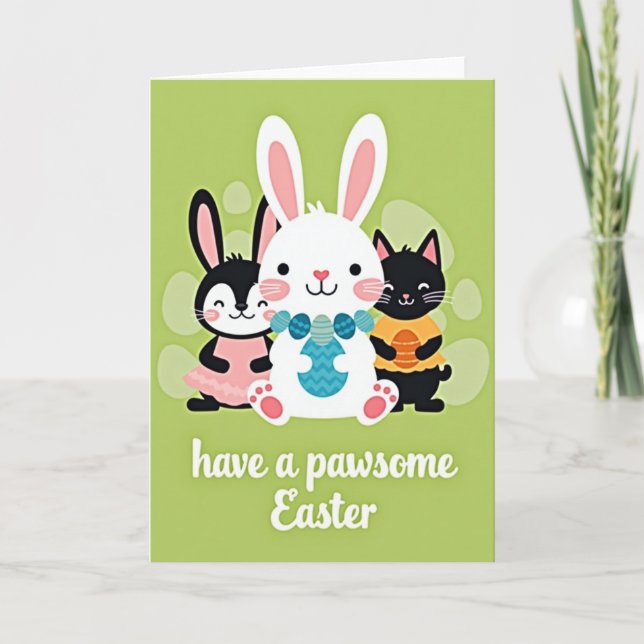 Zigzag Easter Friends Card (Front)