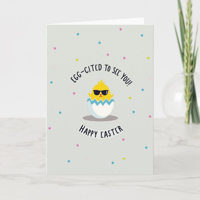 Zigzag Egg Happy Easter Card (Front)