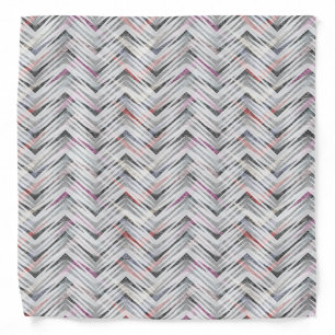 Zigzag, geometric, gray, lilac, pink, black, strip bandana