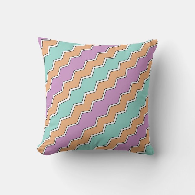 ZigZag Geometric Pattern Throw Pillow (Front)