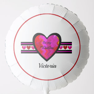 ZigZag Heart  Lined Design Texted Balloon