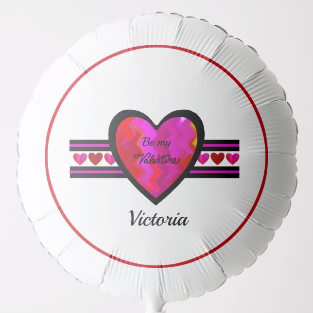ZigZag Heart  Lined Design Texted Balloon (Front)