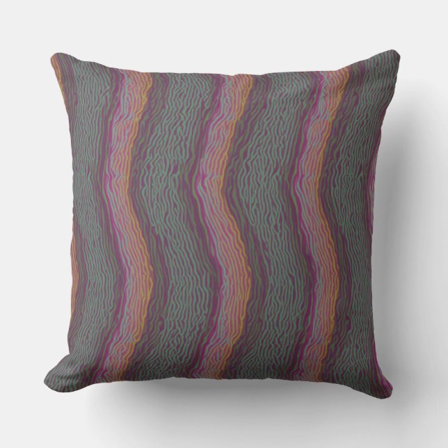 zigzag india pattern throw pillow (Front)