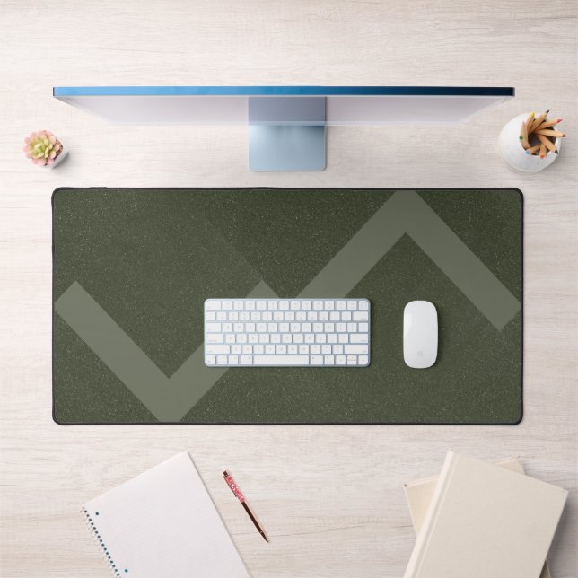 Zigzag Moss Green Desk Mat – Customizable (Office 1)