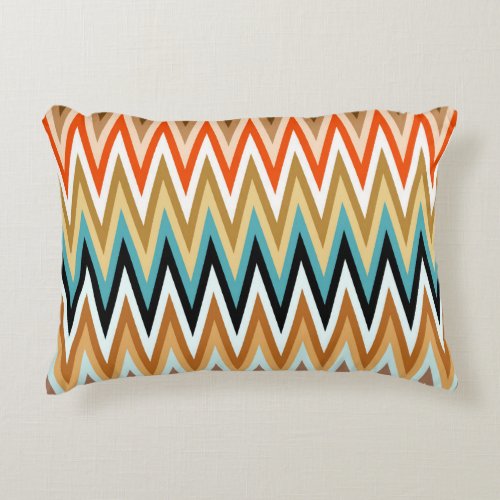 Zigzag Multicolor Pattern  Accent Pillow