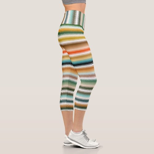Zigzag Multicolor Pattern  Capri Leggings