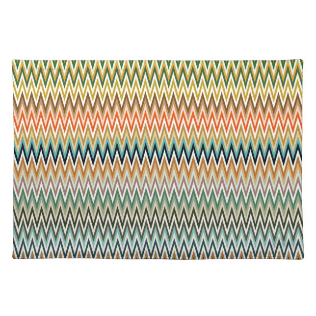 Zigzag Multicolor Pattern Cloth Placemat (Front)