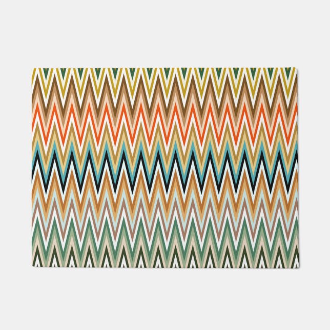 Zigzag Multicolor Pattern Doormat (Front)