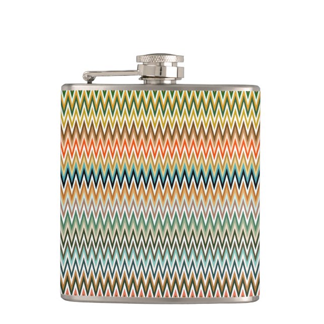 Zigzag Multicolor Pattern Flask (Front)