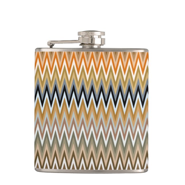 Zigzag Multicolor Pattern Flask (Front)