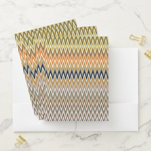 Zigzag Multicolor Pattern Pocket Folder