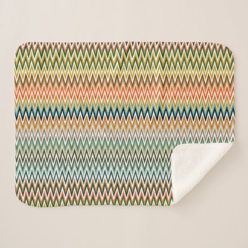Zigzag Multicolor Pattern Sherpa Blanket