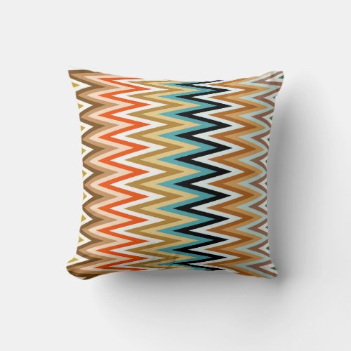 Zigzag Multicolor Pattern  Throw Pillow