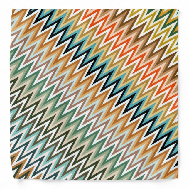 Zigzag Multicolored Pattern Bandana (Front)