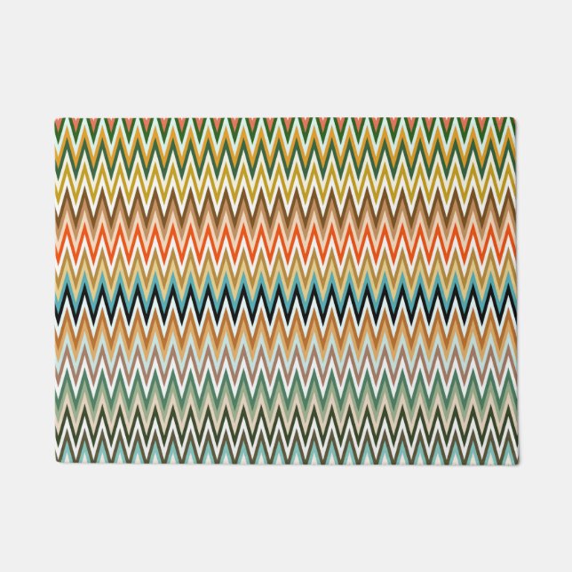 Zigzag Multicolored Pattern Doormat (Front)