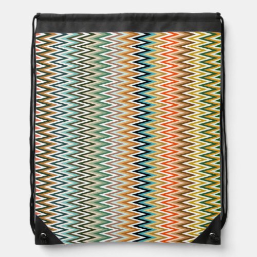 Zigzag Multicolored Pattern Drawstring Bag
