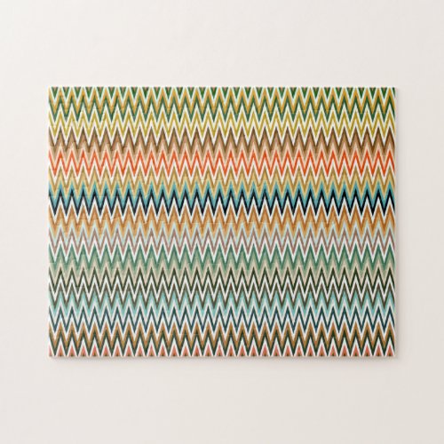 Zigzag Multicolored Pattern Jigsaw Puzzle