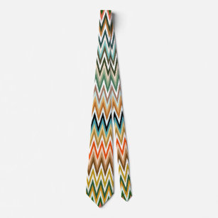 Zigzag Multicolored Pattern Neck Tie