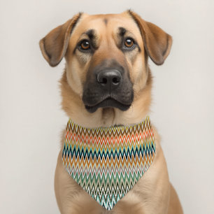 Zigzag Multicolored Pattern Pet Bandana Collar
