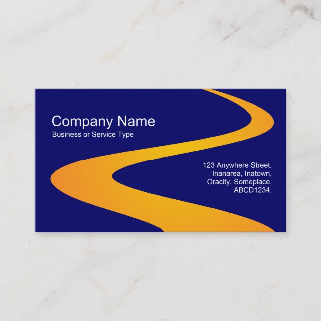 ZigZag Path - Orange with Dark Blue Business Card (Front)