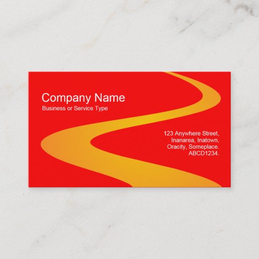 Customizable ZigZag Path - Orange with Red Business Card Templates