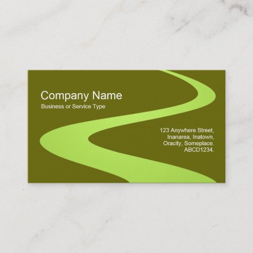 ZigZag Path - Shades of Green Business Card Template