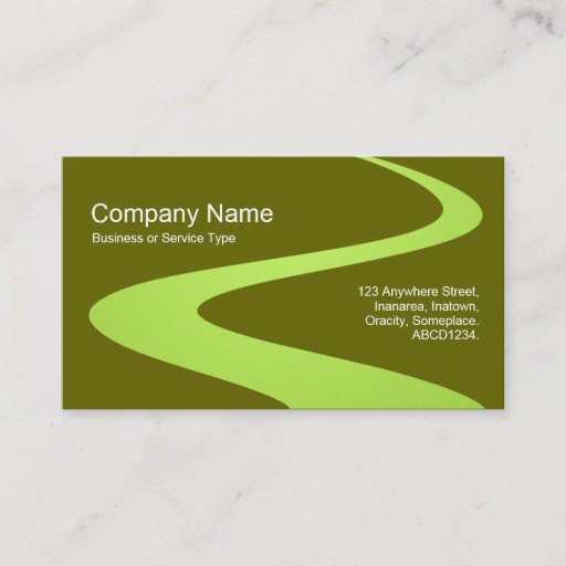 Customizable ZigZag Path - Shades of Green Business Card Template