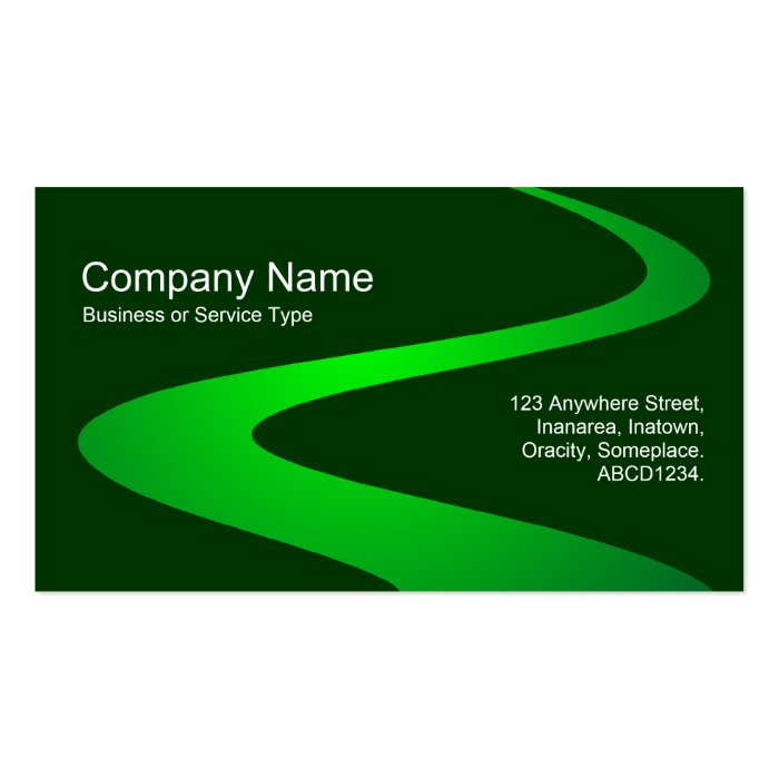 ZigZag Path   Shades of Green Business Card Template