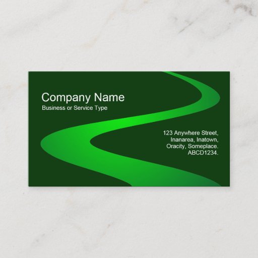 Customizable ZigZag Path - Shades of Green Business Card Template