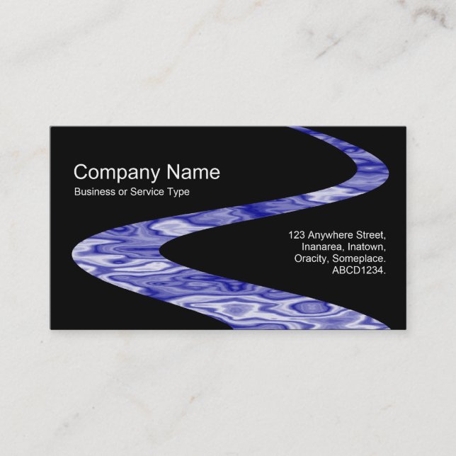 ZigZag Path - Water Path - on Black Business Card (Front)