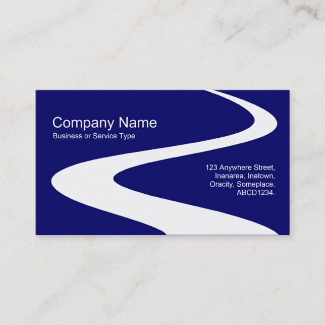 ZigZag Path - White on Dark Blue 000066 Business Card (Front)