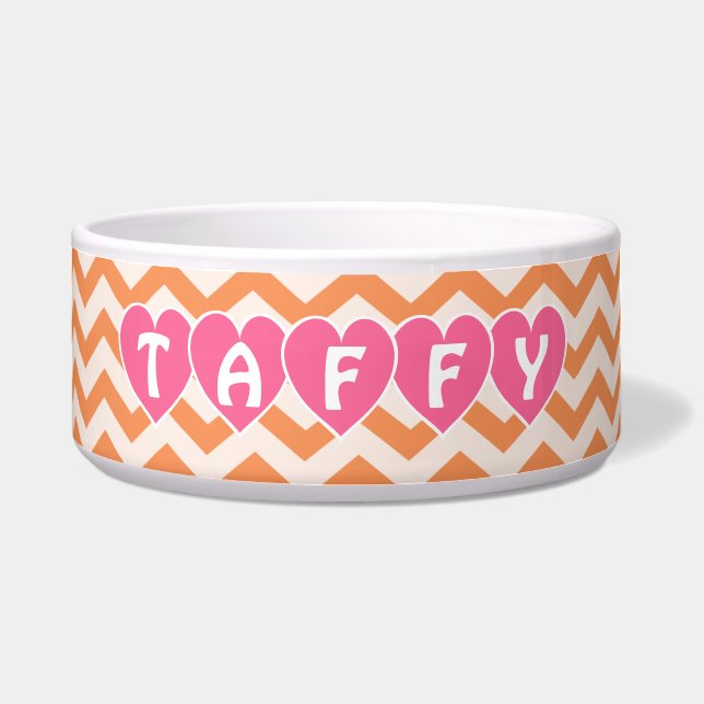 Zigzag Pattern and Hearts Bowl (Front)