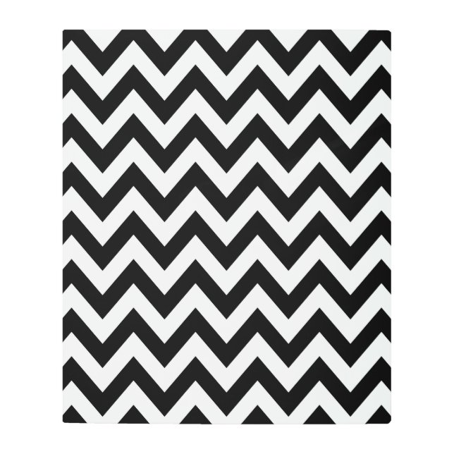 Zigzag Pattern Black And White Chevron Metal Print (Front)