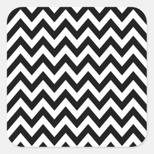 Zigzag Pattern Black And White Chevron Square Sticker