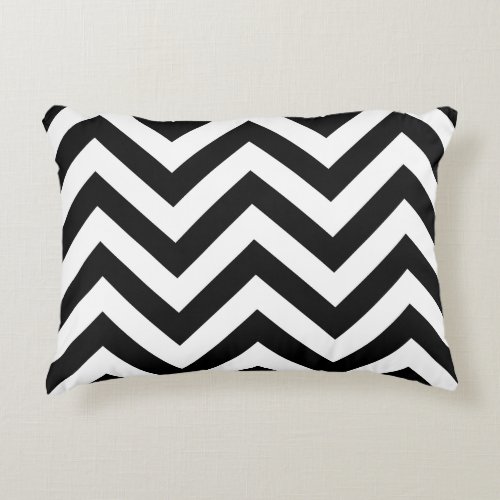 Zigzag Pattern Black  White Decorative Pillow