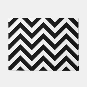 Featured image of post Black And White Chevron Doormat - It takes advantage of the exquisite embroidery craft, so the white description the black chevron curtain is mainly used to create a funky and colorful environment.