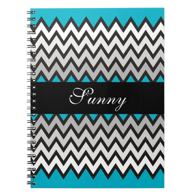 ZIGZAG pattern - black white gray + your idea Notebook (Front)