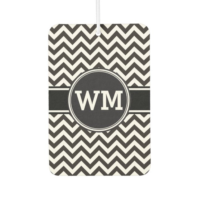 ZIGZAG pattern - black + your background & ideas Air Freshener (Front)