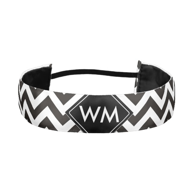 ZIGZAG pattern - black + your background & ideas Athletic Headband (Front)