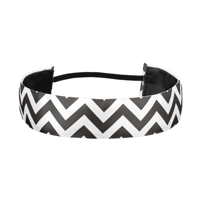 ZIGZAG pattern - black + your background & ideas Athletic Headband (Front)