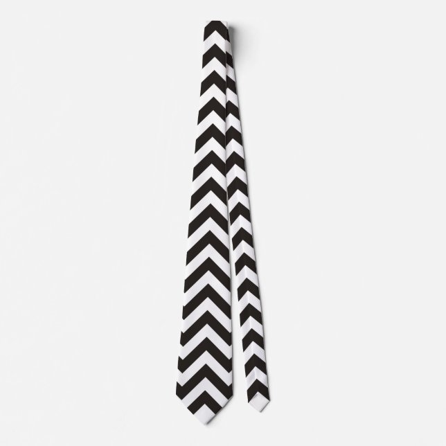 ZIGZAG pattern - black + your background & ideas Neck Tie (Front)