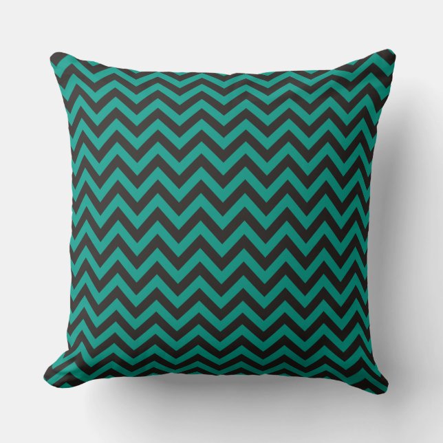 ZIGZAG pattern - black + your background & ideas Throw Pillow (Front)