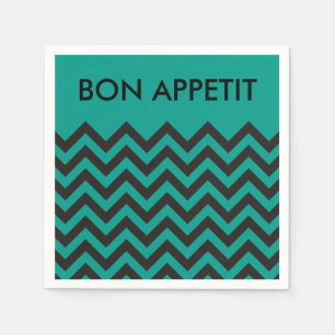 ZIGZAG pattern - black + your background & text Paper Napkins