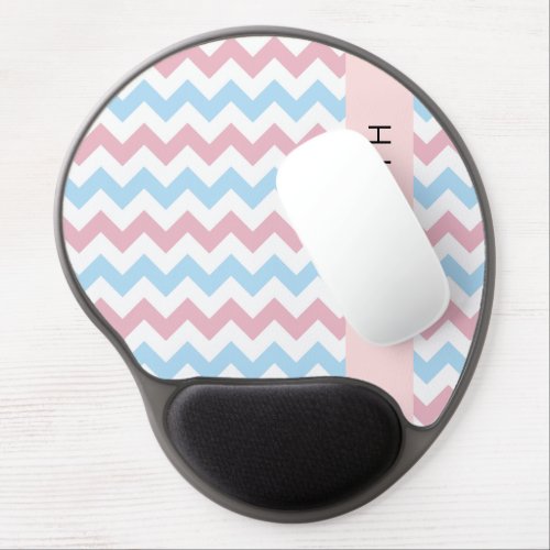 Zigzag Pattern Chevron Blue Pink Your Name Gel Mouse Pad