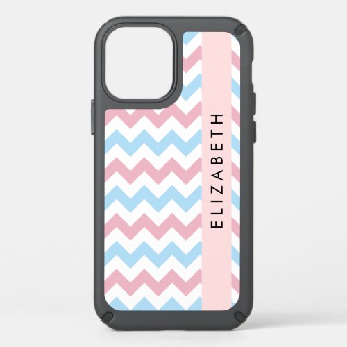 Zigzag Pattern Chevron Blue Pink Your Name Speck iPhone 12 Case