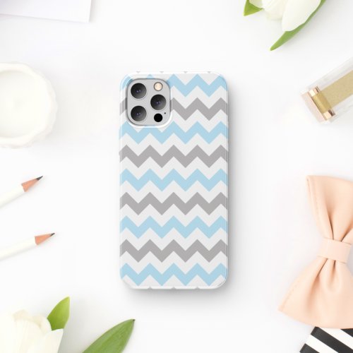 Zigzag Pattern Chevron Pattern Blue Gray iPhone 11 Case