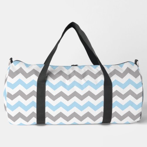 Zigzag Pattern Chevron Pattern Blue Gray Duffle Bag