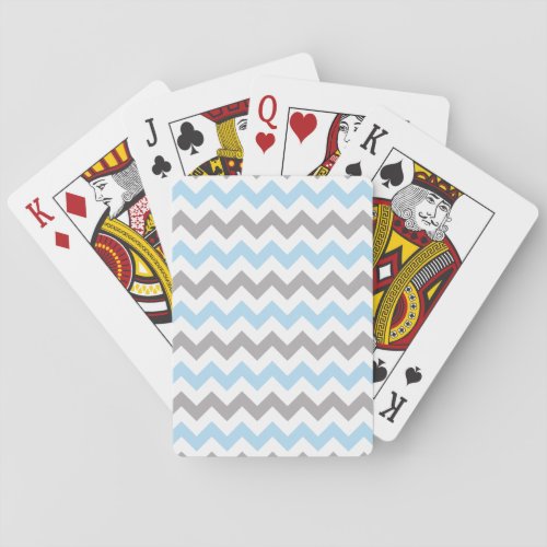 Zigzag Pattern Chevron Pattern Blue Gray Poker Cards